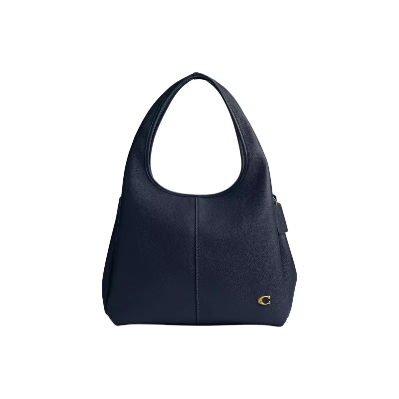 COACH Lana Polished Litchi Grain Leather Tote Bag Shopping Bag Shoulder Bag Handbag Large Size Women's Deep Navy Blue-0