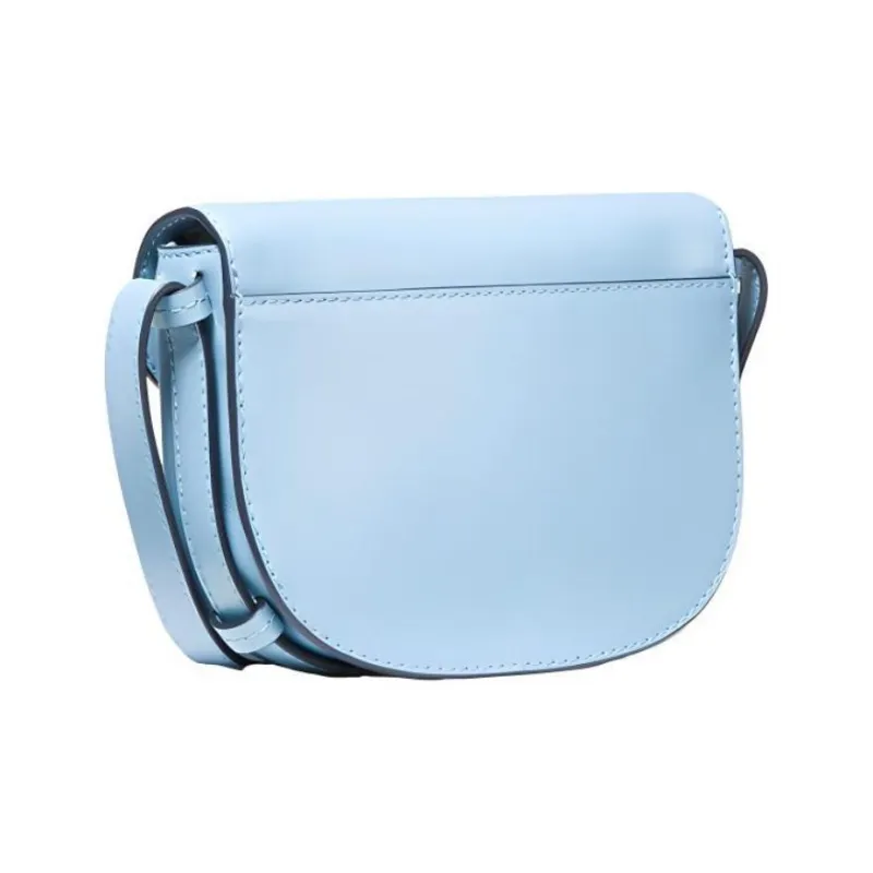 MICHAEL KORS Hally Leather Saddle Bag, Shoulder Bag, Crossbody Bag Extra Small Women's Light Blue-1