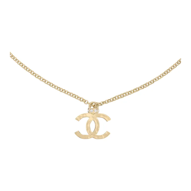CHANEL Metal, Rhinestone Necklaces Women's Gold-1