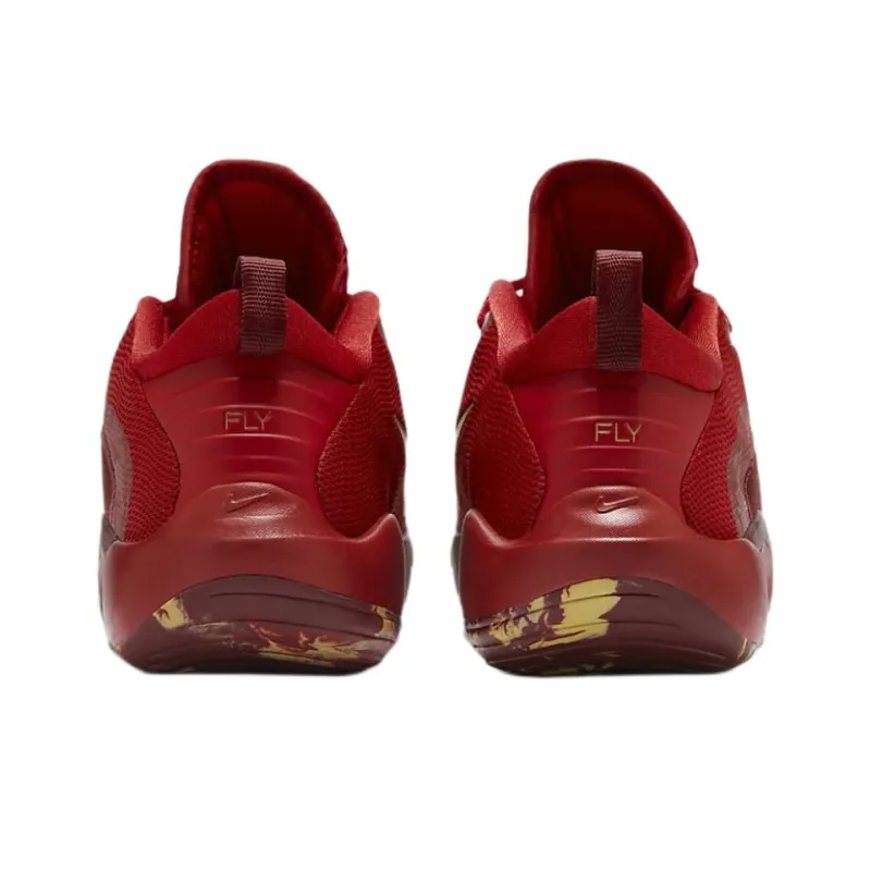 Nike ISOFLY Slip Resistant Shock Absorbers Low Top Children's Basketball Shoes Red Unisex-4