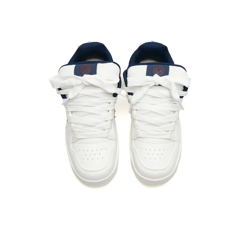 7 SEVFUN Low Top Skateboard Shoes Unisex Blue White-30