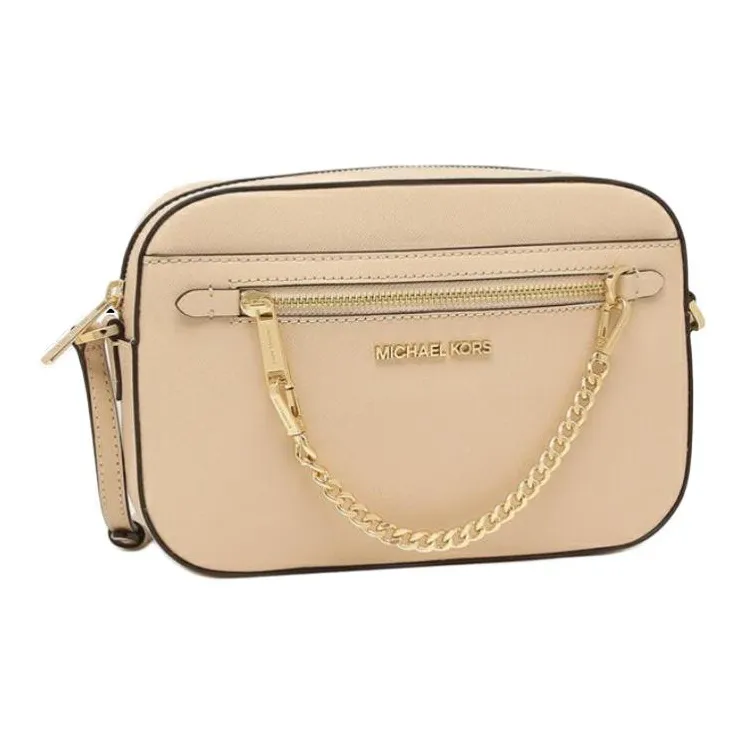 MICHAEL KORS Jet Set Saffiano Leather Shoulder Bag Crossbody Bag Large Size Women's Camel-1