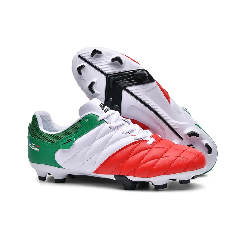 Warrior FG Rubber Long Studs Soft Ground Artificial Ground Natural Ground Cushioned Slip-Resistant Soccer Shoes Unisex-4