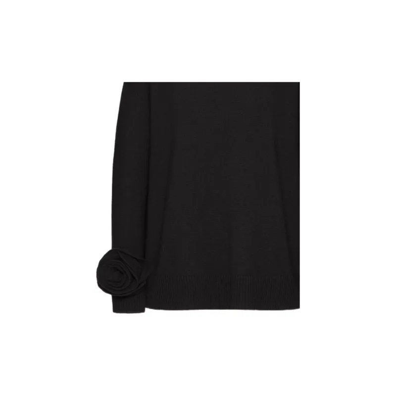 Valentino Rose Embellished Crewneck Jumper-1