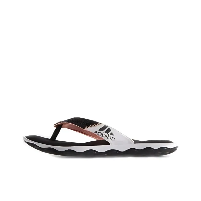 Adidas Anyanda Fle Abrasion-Resistant Slip-Resistant Flip Flops Women's Black White-0