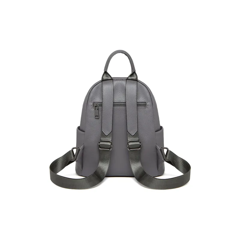 ZOOLER Top Grain Cow Leather Backpack Regular Women's Khaki/Black/Smoke Gray-15