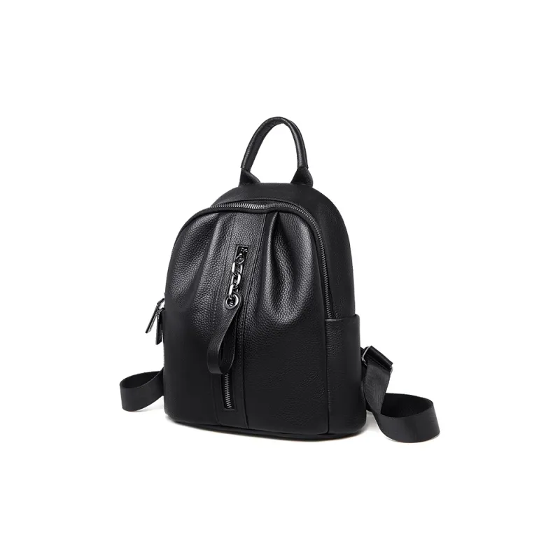 ZOOLER Top Grain Cow Leather Backpack Regular Women's Khaki/Black/Smoke Gray-7