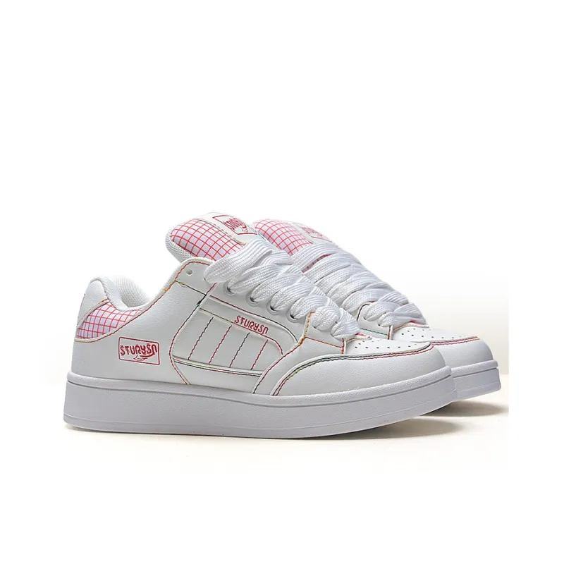 STUR YSN Wear resistant And Lightweight Low Top Skateboard Shoes Women's White Rainbow-2