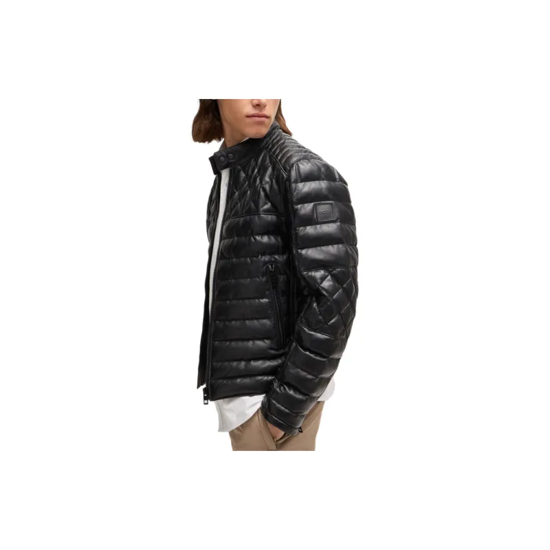 HUGO BOSS FW24 Leather Jacket Men's Black-4