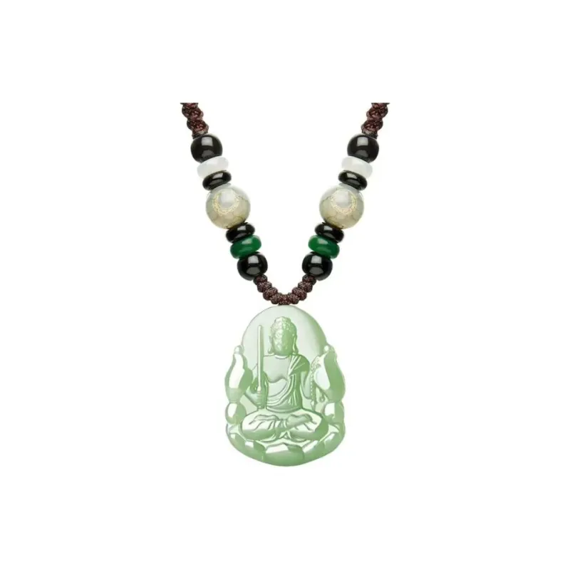 QIANCHANG Necklaces Green Jade Unisex-14