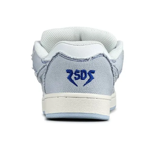 LuzaoT SUPER DRAG Puffy Shoes Low Top Skateboard Shoes Unisex Denim Blue-4