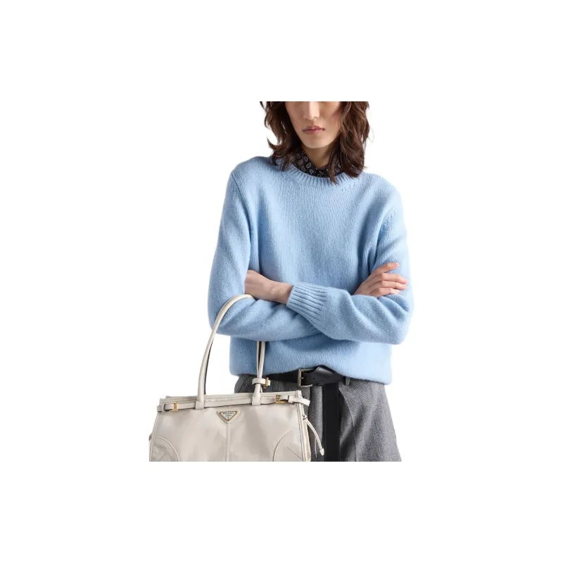 PRADA Long Sleeved Crewneck Knitted Jumper-4
