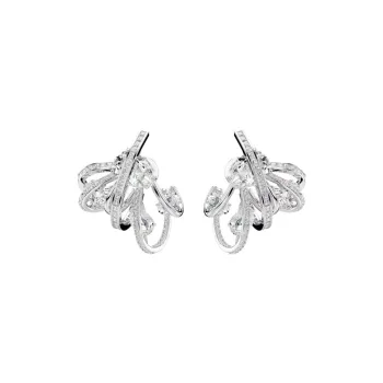 Swarovski Rhodium-Plated Clip-On Earrings Women's White