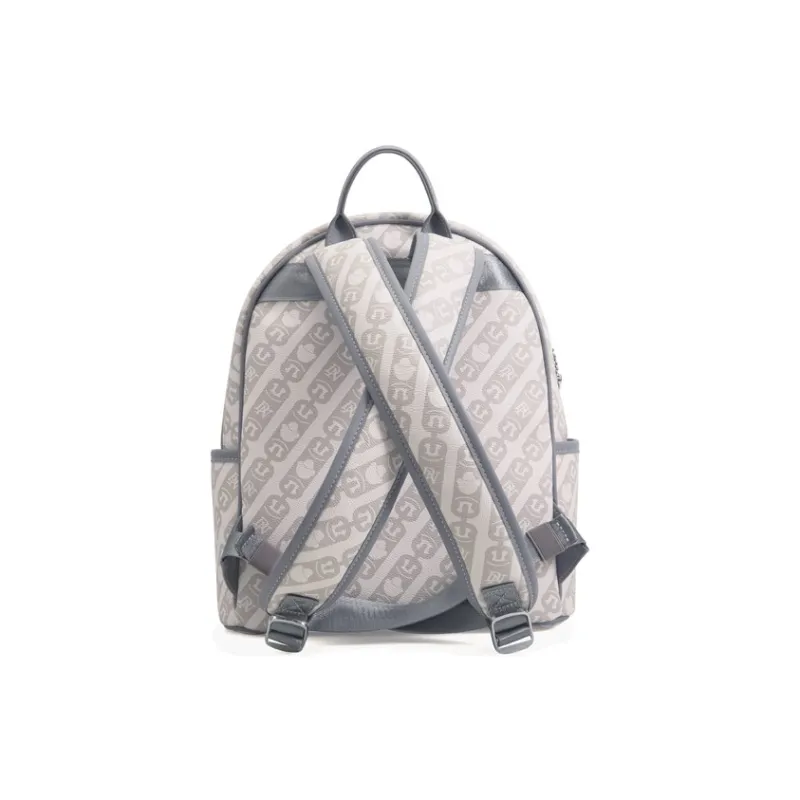 DANNYBEARJEANS Synthetic Leather Backpack Large Size Unisex Ecru & Light Blue-2