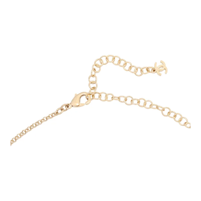 CHANEL Metal Resin Necklaces Women's Gold-3