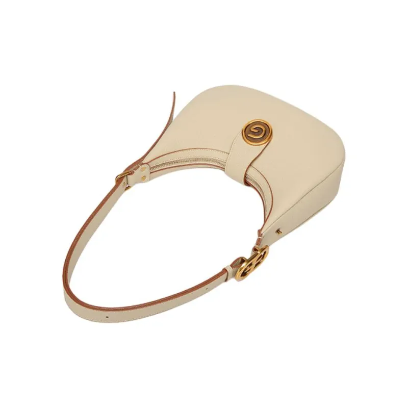 GELANNI Cow Leather Shoulder Bag Regular Women's Ecru/Black/Brown-5