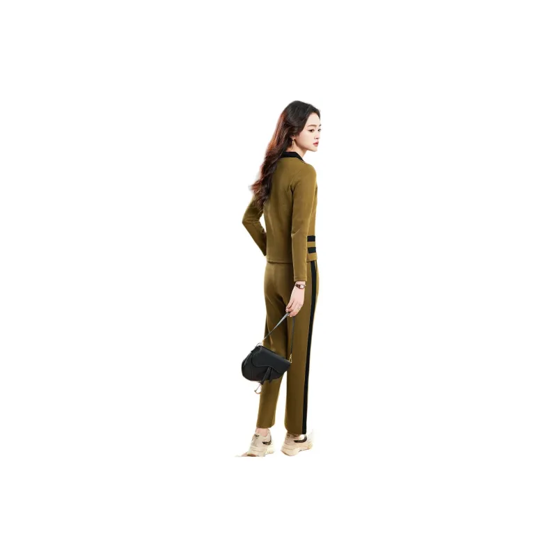 Fele.d Casual Suit Women's Coffee-3
