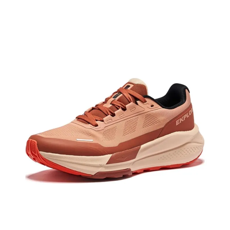 Erke Anti-Slip And Wear-Resistant Support Low-Top Running Shoes Men's Coral Orange Ceramic Glaze-2
