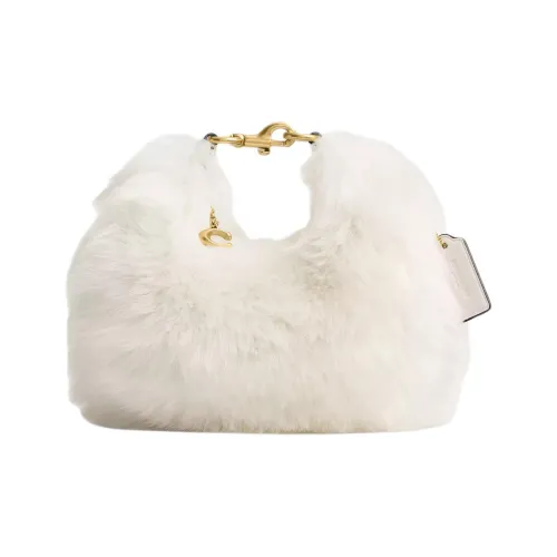 COACH Shearling Shoulder Bag Crossbody Bag Handbag Small Size Women's White