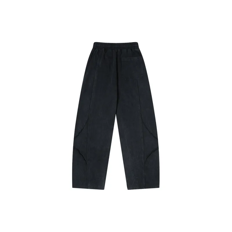 BTW Casual Pants Unisex Washed Black-5