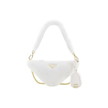 PRADA Plush Shoulder Bag Handbag Shoulder Bag Women's White