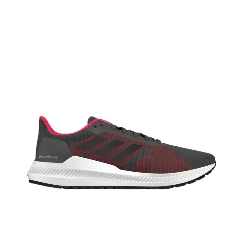 Adidas Solar Blaze Anti-Slip Wear-Resistant Low-Top Casual Running Shoes Men's Gray Red-1