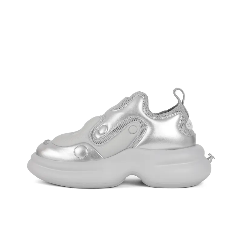 ZERO COSMOS Cushioned Wear Resistant Height Increasing Low Top Chunky Sneakers Unisex Silver-0