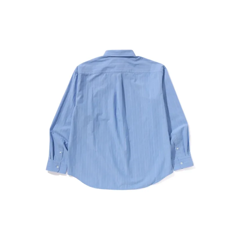 A BATHING APE One Point Stripe Poplin L/S Shirt-1