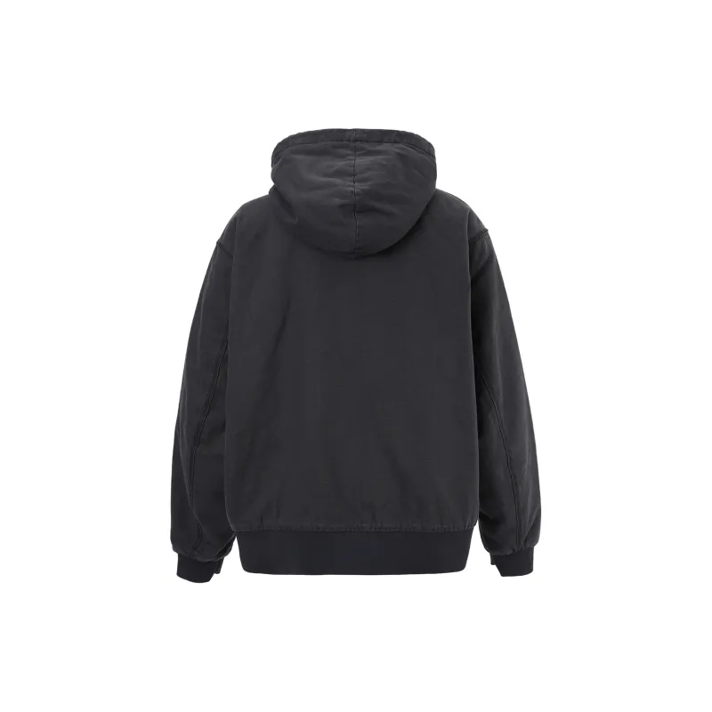 Nike Logo Print Zip-Up Hooded Jacket Black-1