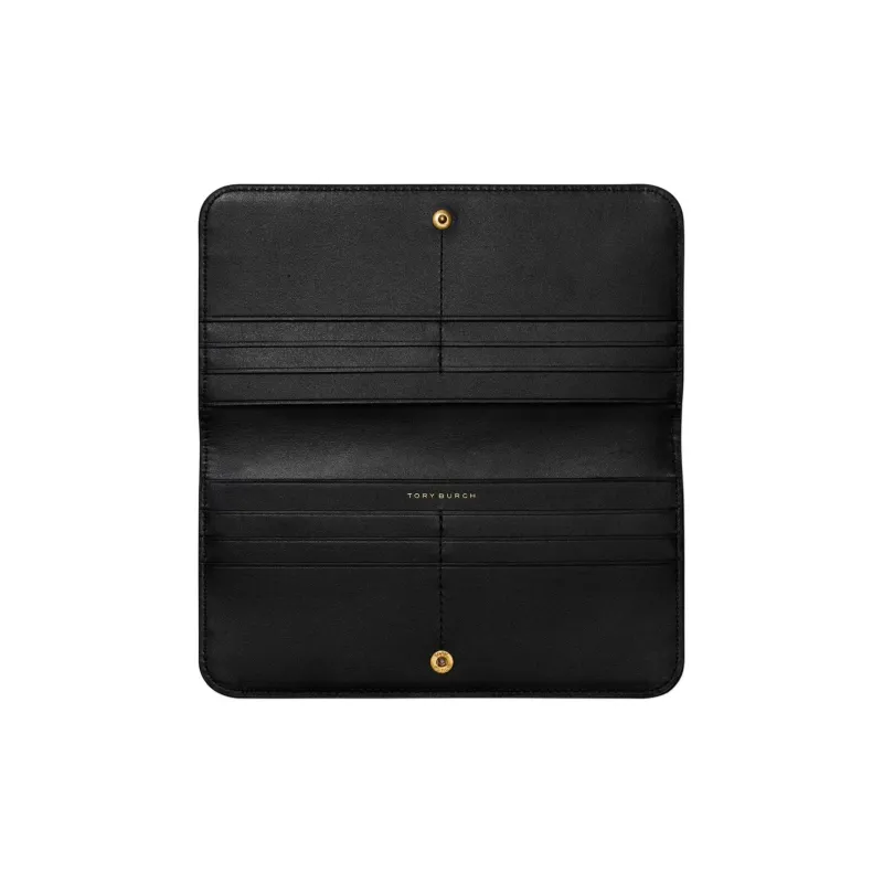 TORY BURCH T Monogram Jacquard Nappa Leather Trim Wallet Women's Black-2
