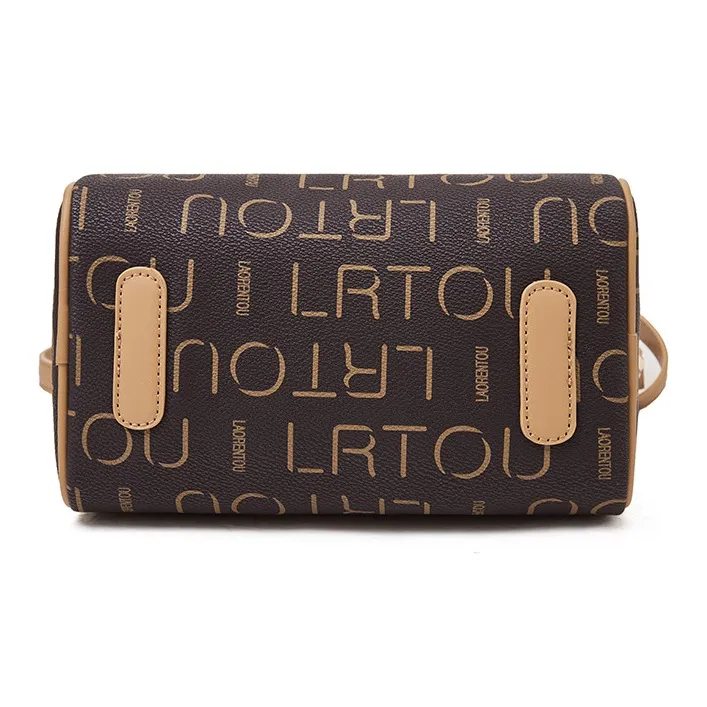 Old Man's Head Synthetic Leather One Shoulder Handbags Women's Coffee-4