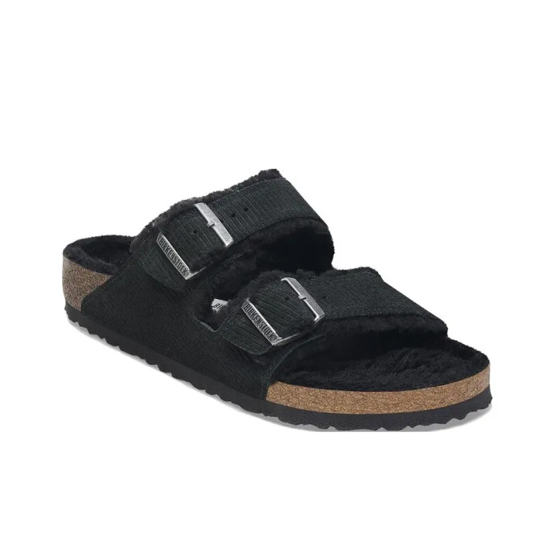 Birkenstock Arizona Shearling Slide Slippers Unisex Black-2