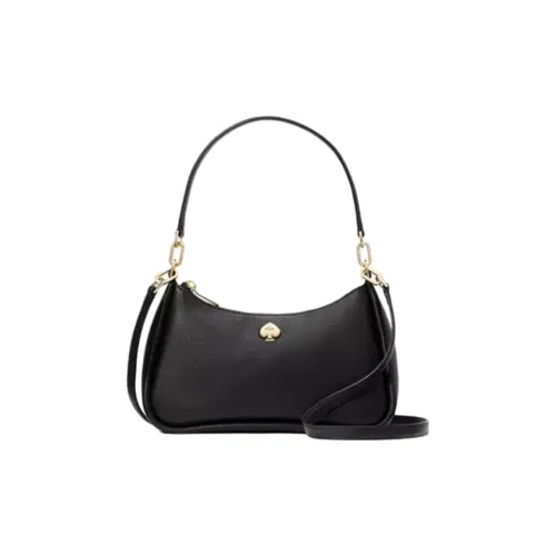 Kate Spade Litchi Grain Leather Crossbody Bag, Shoulder Bag Small Size Women's Black