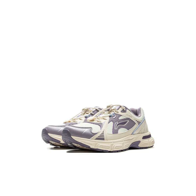 LINING YOUNG Slip Resistant Cushioning Abrasion Resistant Rebound Low Top Kids Lifestyle Shoes White Purple Kids'-1