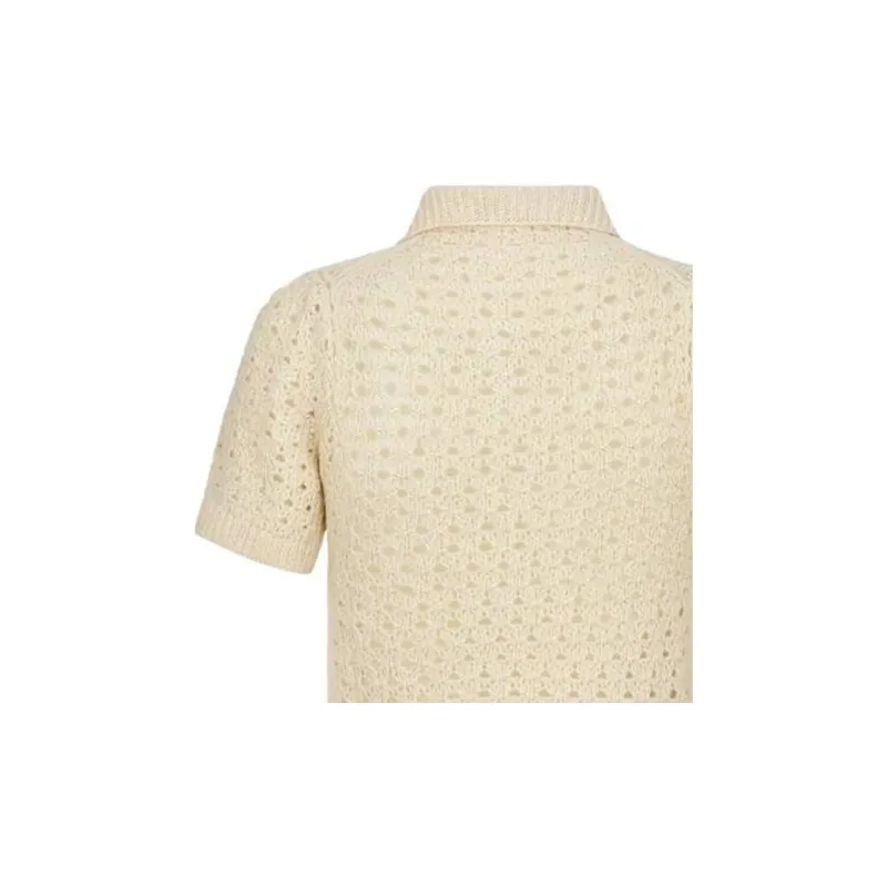 DIOR Macrocannage Polo Shirt Polo Shirt Women's Beige-3