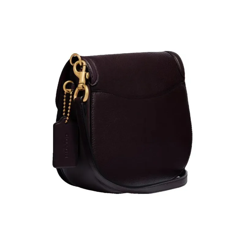 COACH Kat Cow Leather Saddle Bags Shoulder Bags Women's Black-1
