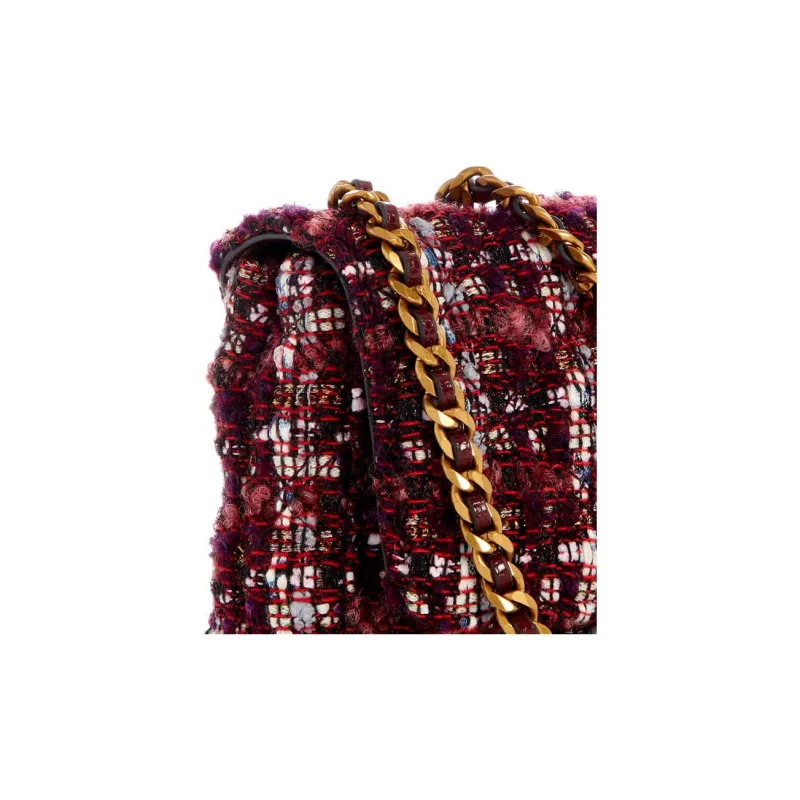 GUESS Fabric Shoulder Bag Medium Size Women's Burgundy Plaid-6