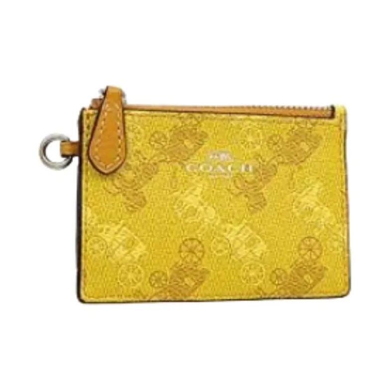 COACH Lanyard PVC Card Holder Women's Yellow-1