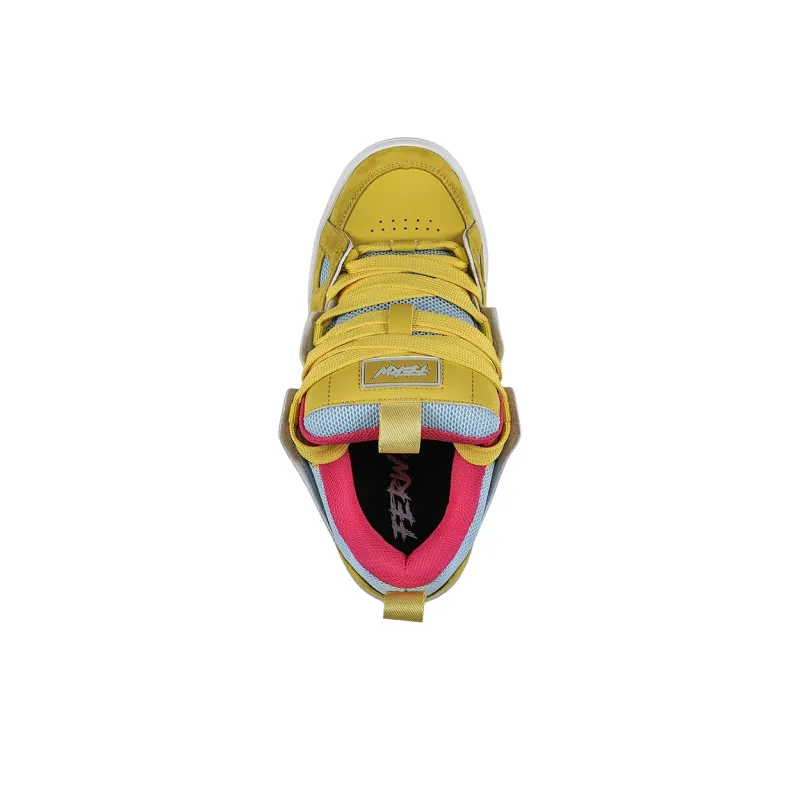 FERW Yellow Peach Can Coverage Anti-Slip And Wear-Resistant Breathable Low-Top Skateboard Shoes Unisex-3