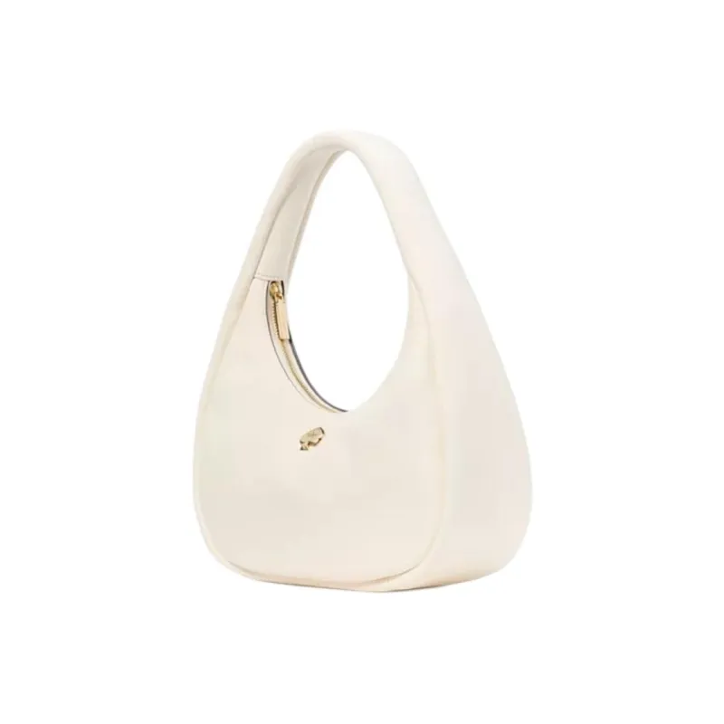 Kate Spade Litchi Grain Leather Handbag, Shoulder Bag Large Size Women's Crumbly Pastry White-1