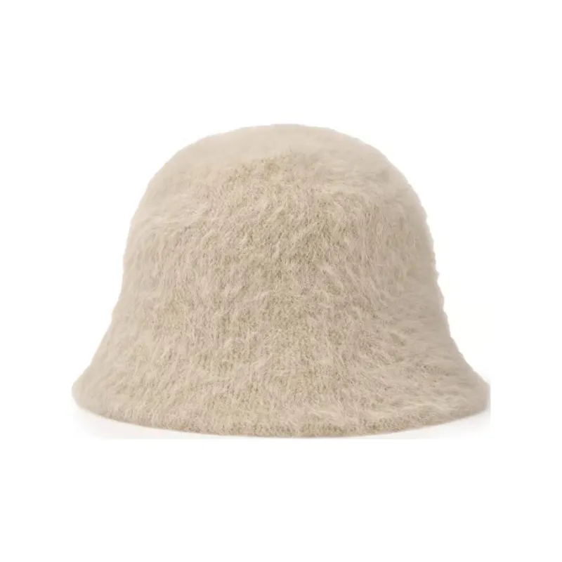 MLB Rabbit Fur Bucket Hats Unisex Light Beige-2