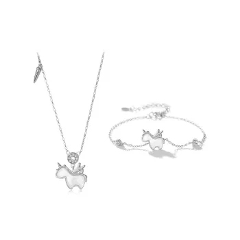 WANLIACC Alloy Dreamy Unicorn Necklace Set Women's