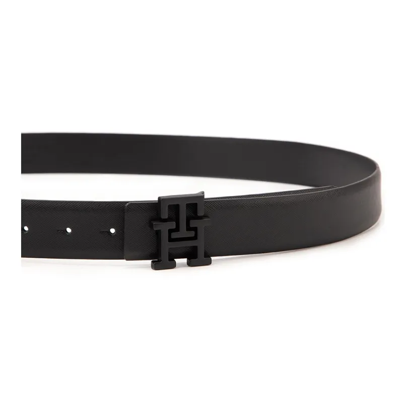 Tommy Hilfiger Cow Split Leather Leather Belts Men's Black 3.5cm-2