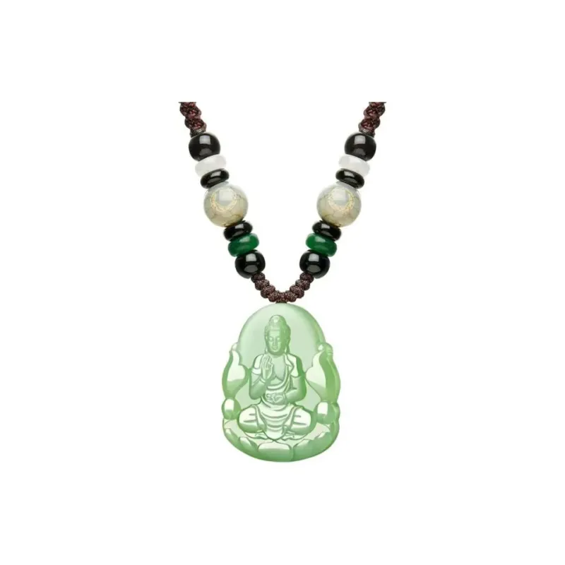 QIANCHANG Necklaces Green Jade Unisex-15
