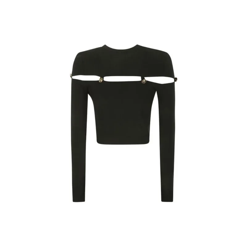 VERSACE JEANS COUTURE Cut Out Long Sleeved Knitted Top-1