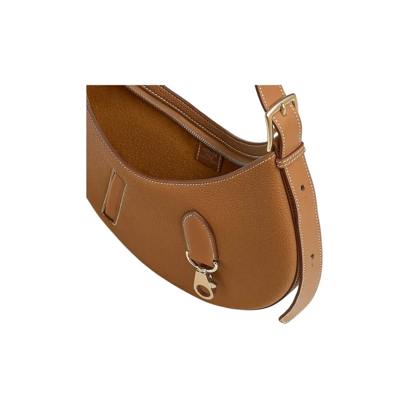 HERMES Togo Leather With Swift Calfskin Shoulder Bag Crossbody Bag Women's Gold-3