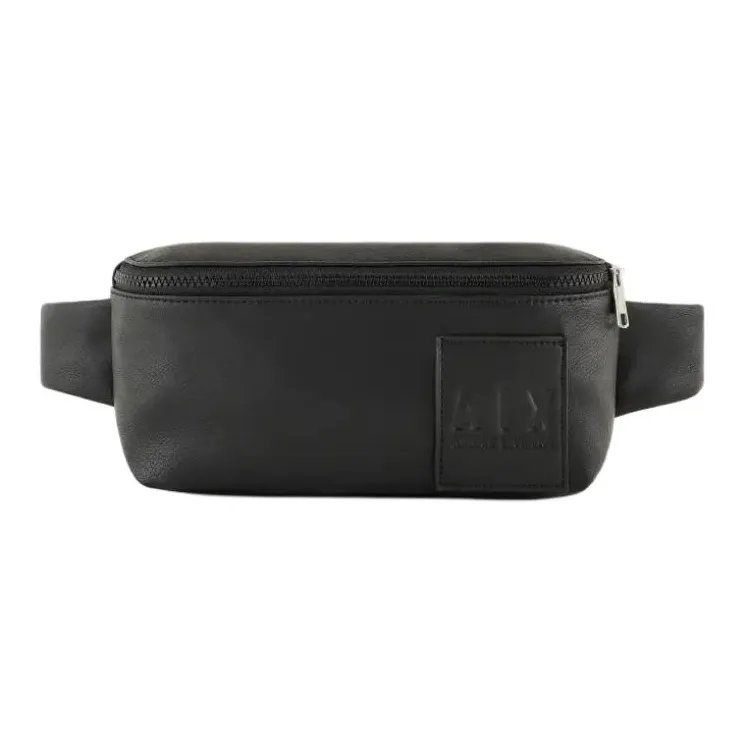 ARMANI EXCHANGEAE Polyurethane One Shoulder Crossbody Fanny Pack Men's Black-0