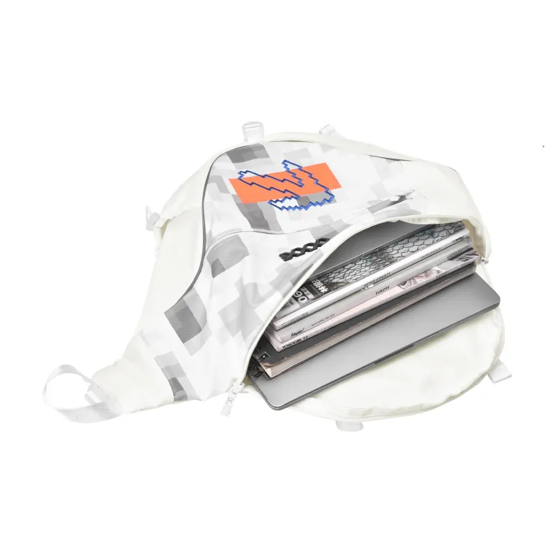 COEXISTENCE Polyester Quiver Bag, Sling Bag Unisex White-4