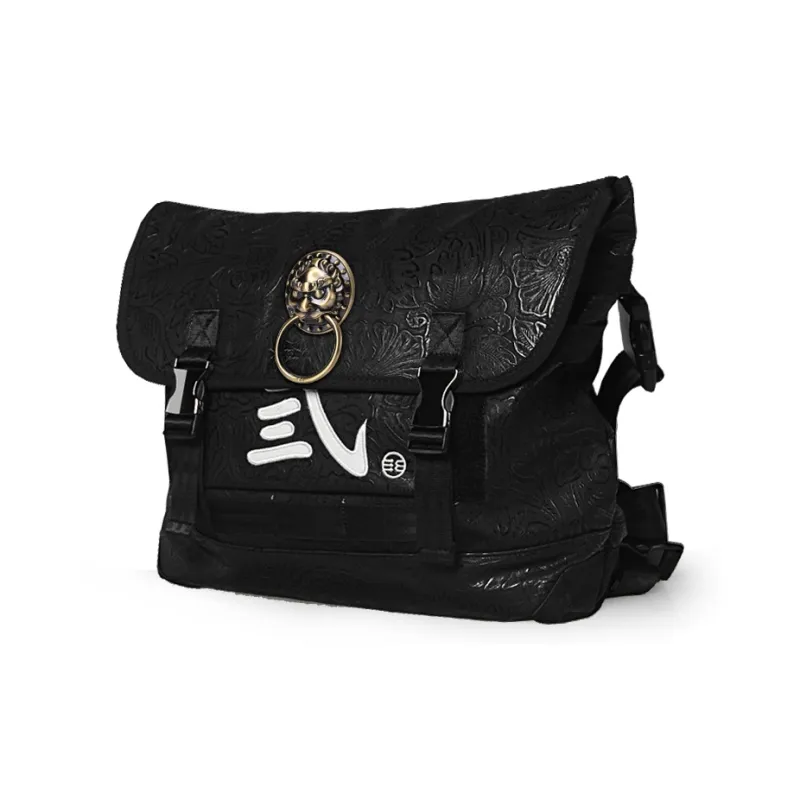 First Note PVC Shoulder Bag, Crossbody Bag, Messenger Bag Tubas Unisex Black-1