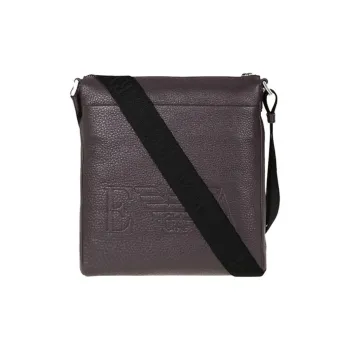 EMPORIO ARMANI Cow Leather Messenger Bag, Crossbody Bag, Shoulder Bag Men's Brown